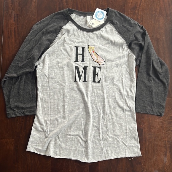 California Map Home Baseball Tee T-Shirt - Picture 10 of 12